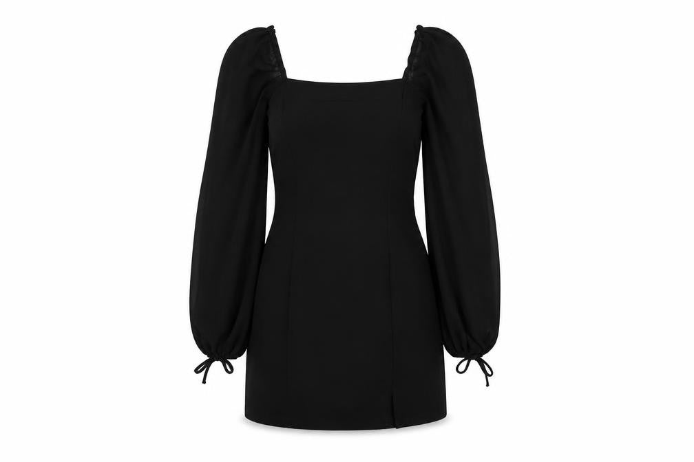 FOREVER 21 Womens Black Polyester Mini Size M Square Neck Zip