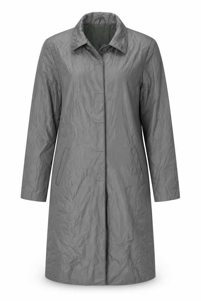 Outer Edge Womens Grey Overcoat Coat Size 12 Button