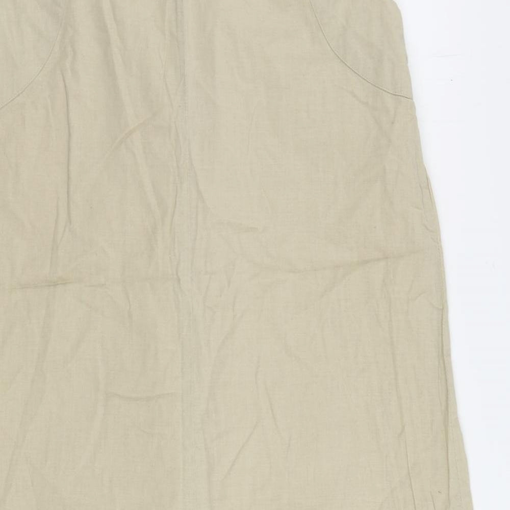 Calypso St. Barth Womens Beige Cotton Shift Size M Boat Neck Pullover - Embroidered