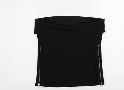 Zara Womens Black Polyester Basic Blouse Size 2XL Off the Shoulder - Strapless