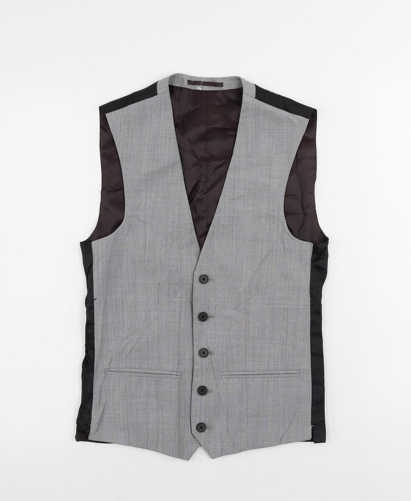 NEXT Mens Grey Wool Jacket Suit Waistcoat Size 34 Regular