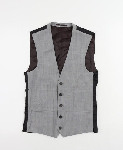 Next Mens Grey Wool Jacket Suit Waistcoat Size 34 Regular