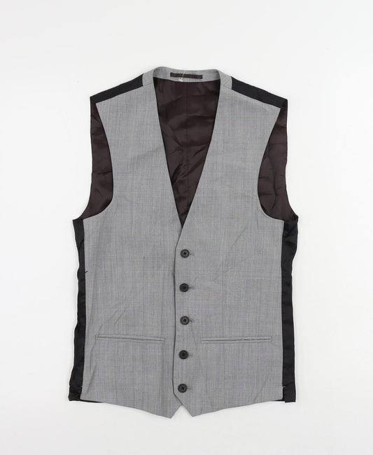 NEXT Mens Grey Wool Jacket Suit Waistcoat Size 34 Regular