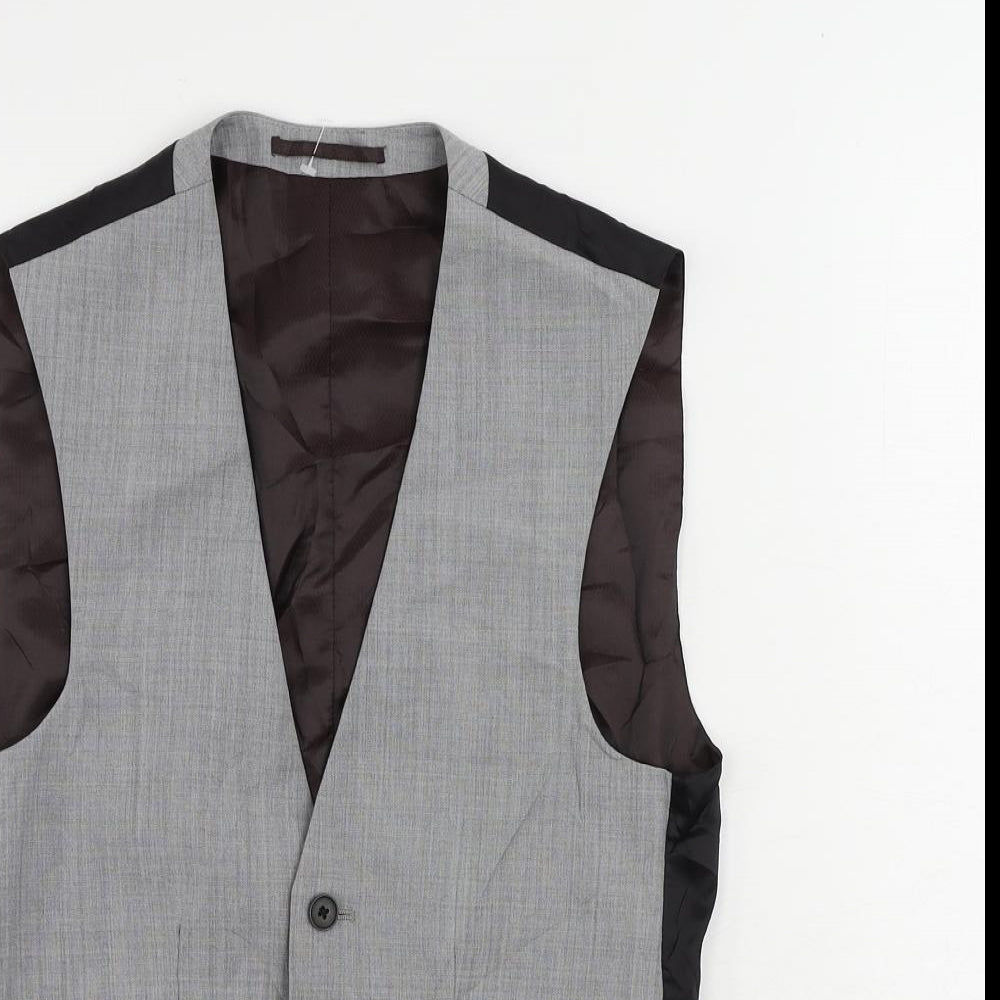 NEXT Mens Grey Wool Jacket Suit Waistcoat Size 34 Regular