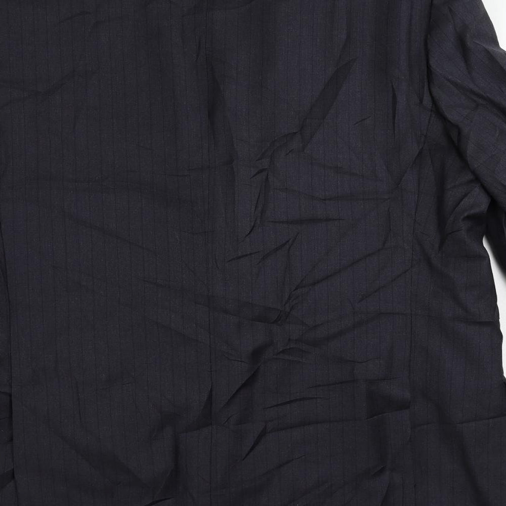 Marks and Spencer Mens Grey Striped Polyester Jacket Suit Jacket Size 46 Regular