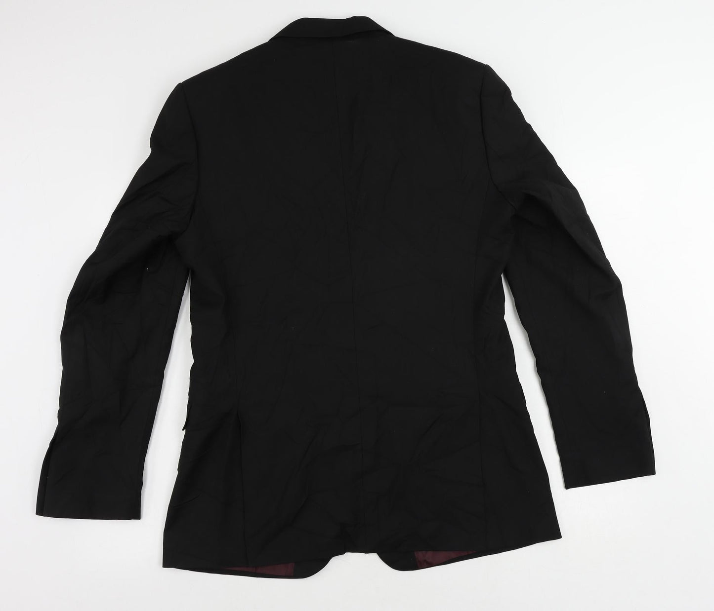Marks and Spencer Mens Black Polyester Jacket Suit Jacket Size 40 Regular