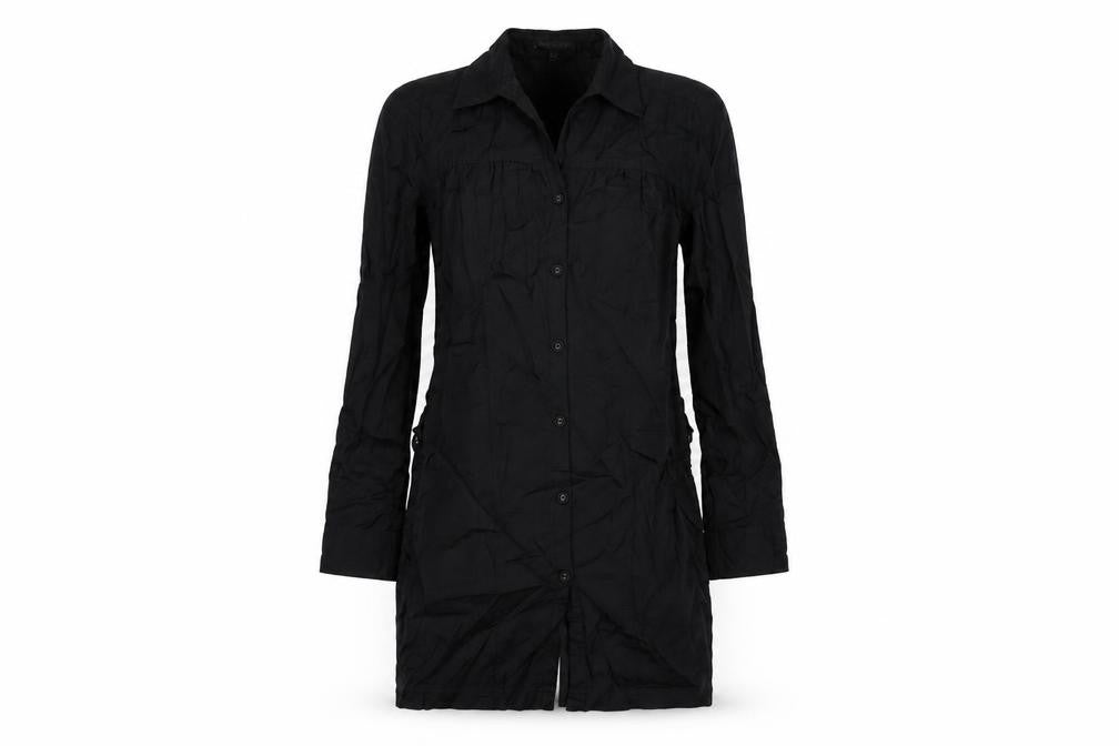 NEXT Womens Black Cotton Shirt Dress Size 8 Collared Button