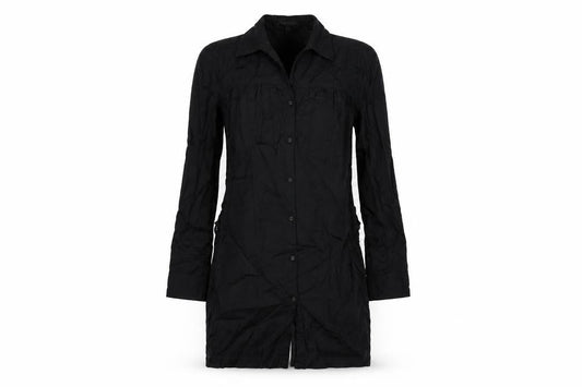 Next Womens Black Cotton Shirt Dress Size 8 Collared Button