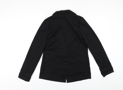 H&M Womens Black Polyester Jacket Blazer Size 10