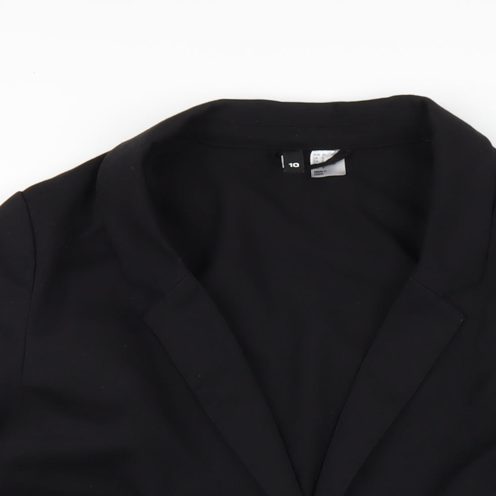 H&M Womens Black Polyester Jacket Blazer Size 10