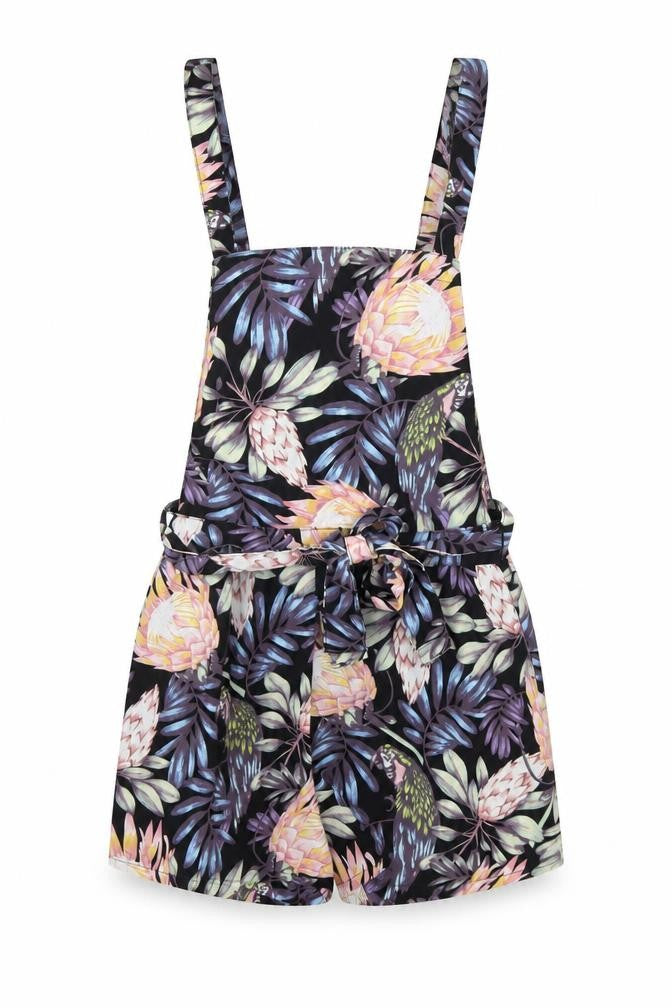 H&M Womens Multicoloured Floral Polyester Playsuit One-Piece Size 4 Zip