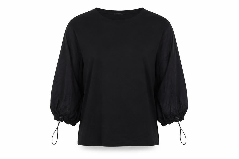 Warehouse Womens Black Cotton Basic T-Shirt Size M Round Neck