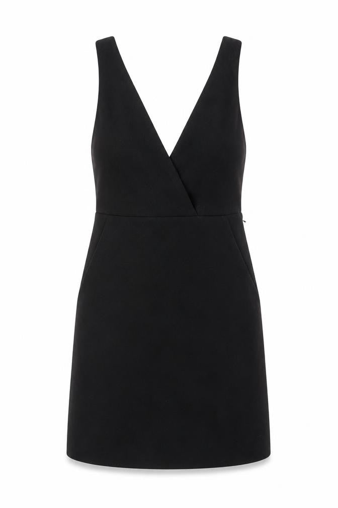 H&M Womens Black Polyester A-Line Size 6 V-Neck Zip