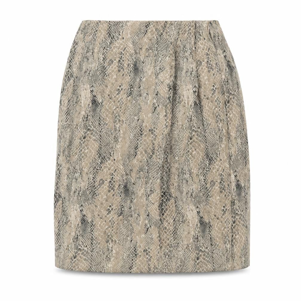 Liz Claiborne Womens Beige Animal Print Silk A-Line Skirt Size 8 Zip