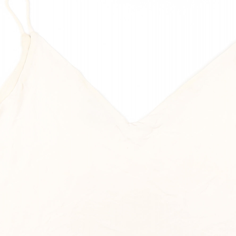 H&M Womens Ivory Viscose Camisole T-Shirt Size XL V-Neck