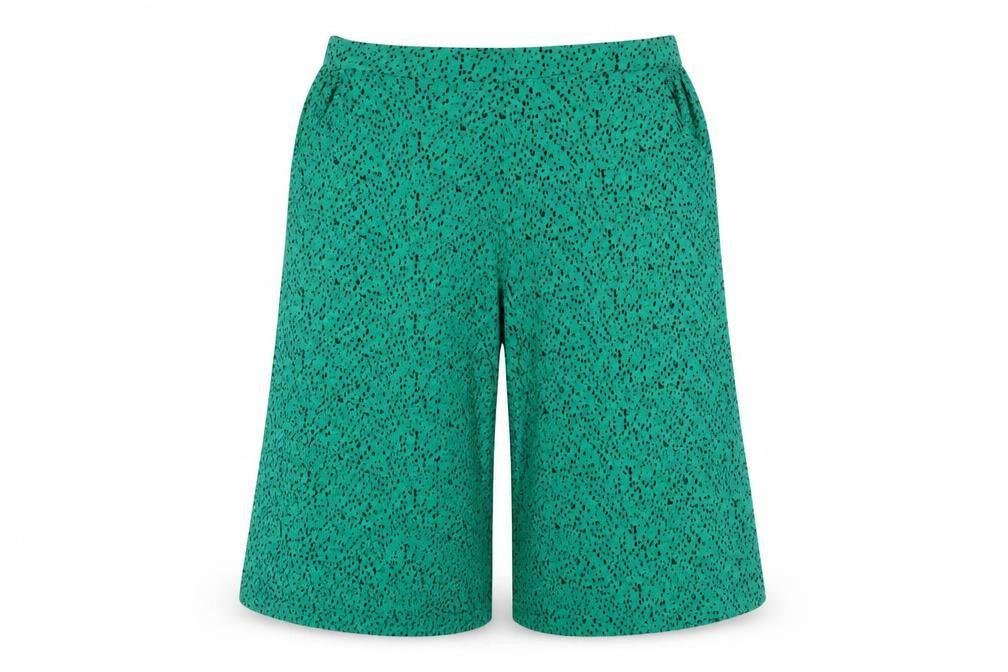 Capsule Womens Green Geometric Viscose Capri Trousers Size 16 Regular