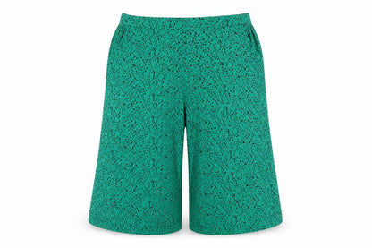 Capsule Womens Green Geometric Viscose Capri Trousers Size 16 Regular