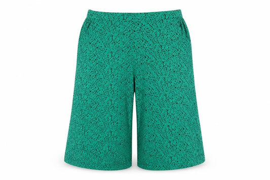 Capsule Womens Green Geometric Viscose Capri Trousers Size 16 Regular