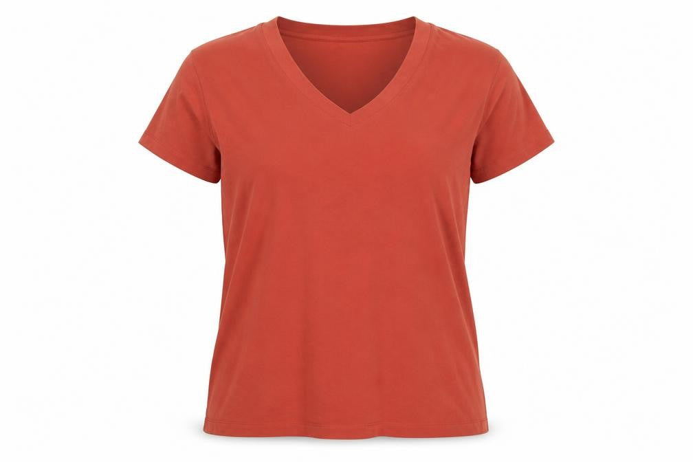 NEXT Womens Orange Modal Basic T-Shirt Size 8 V-Neck