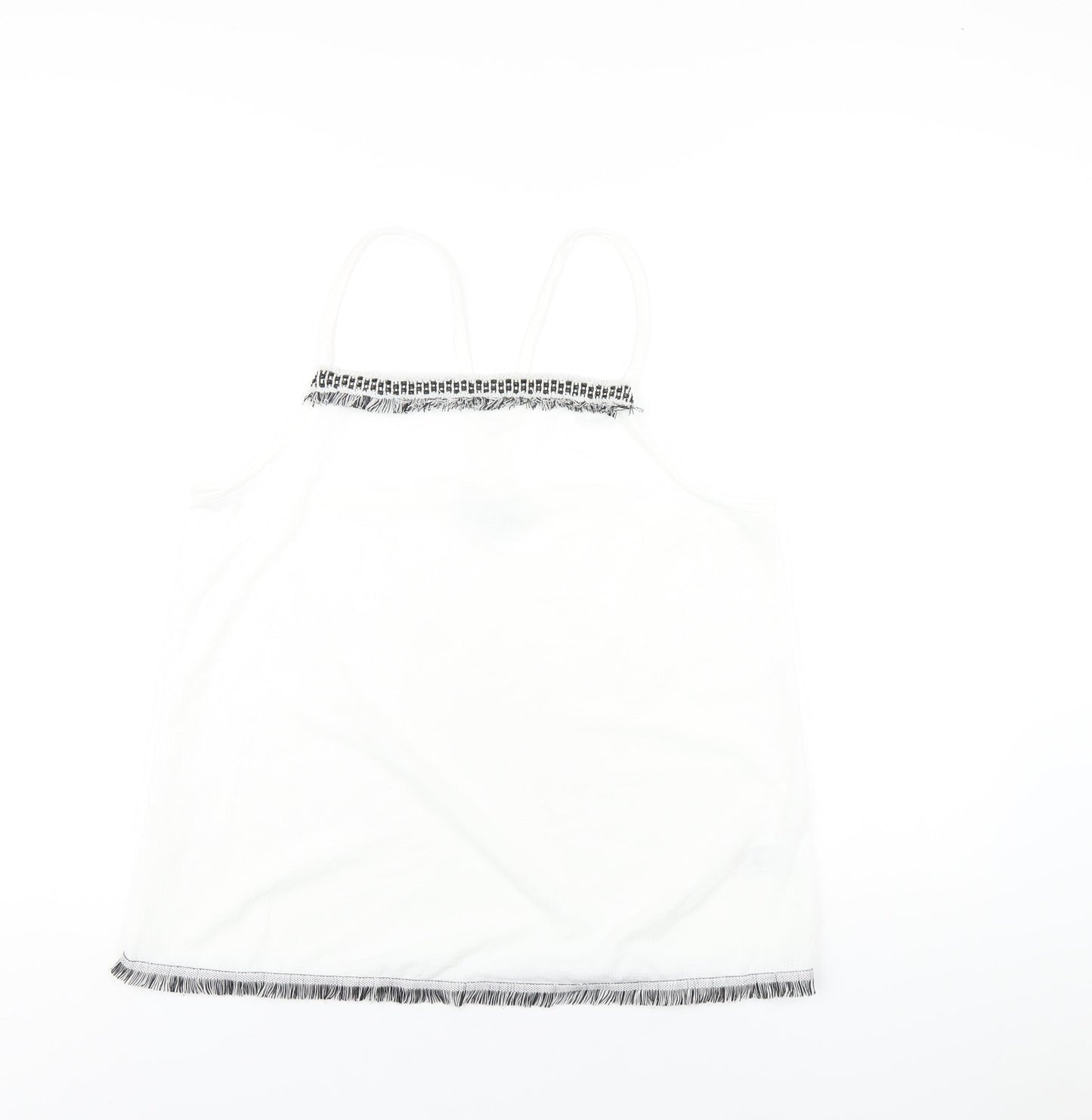 NEXT Womens White Polyester Camisole T-Shirt Size 14 Square Neck