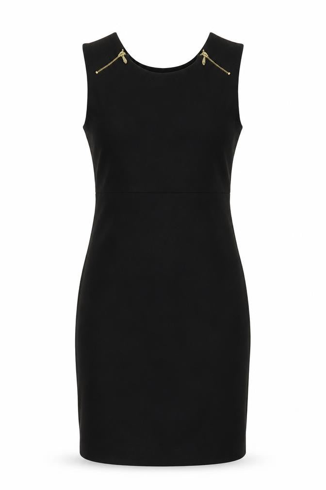 Zara Womens Black Polyester Mini Size M Round Neck Zip