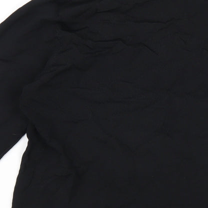 Alex & Co Womens Black Viscose Basic T-Shirt Size 10 Square Neck