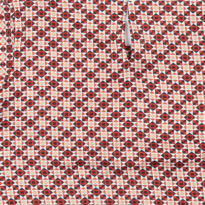 Classics Womens Red Geometric Polyester Basic T-Shirt Size 10 Round Neck