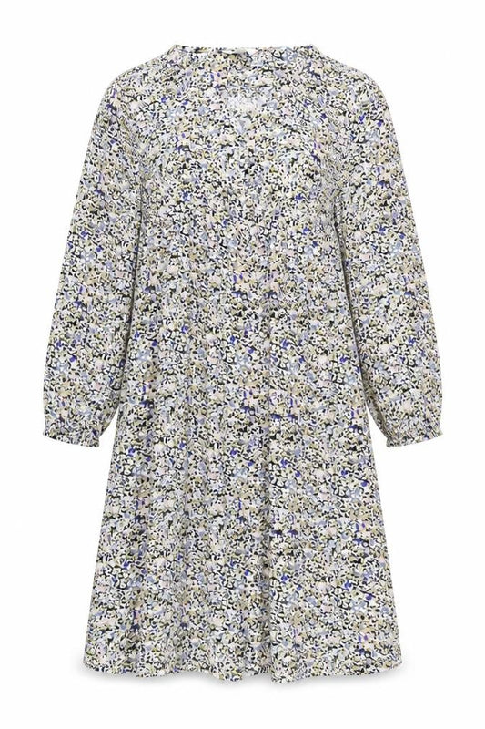 Marks and Spencer Womens Multicoloured Floral Viscose A-Line Size 12 V-Neck Button