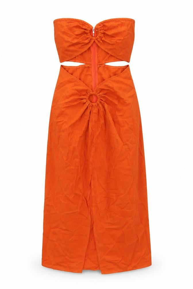 4th & Reckless Womens Orange Polyester A-Line Size 12 Sweetheart Zip