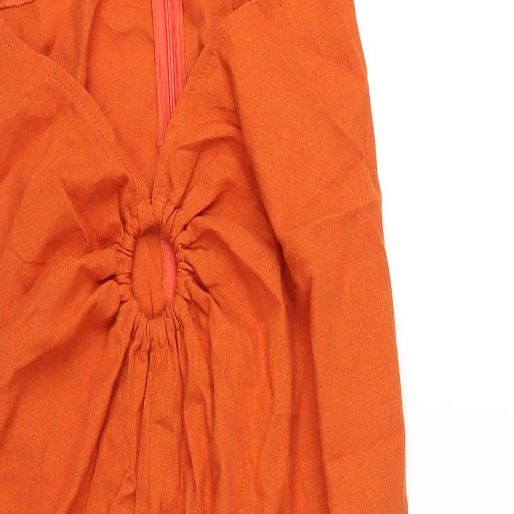 4th Reckless Womens Orange Polyester A-Line Size 12 Sweetheart Zip