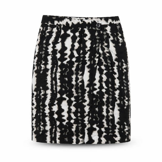 Monsoon Womens Black Geometric Viscose A-Line Skirt Size 10 Zip