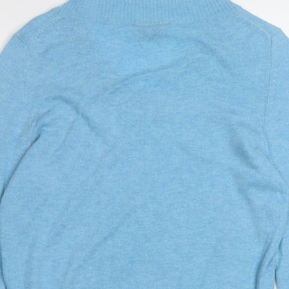 Frank Walder Womens Blue V-Neck Modal Pullover Jumper Size 12