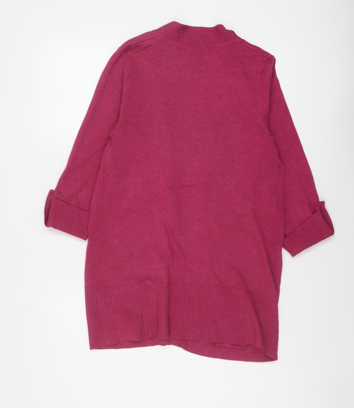 M&Co Womens Purple V-Neck Viscose Cardigan Jumper Size 12