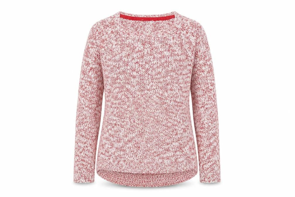 Wallius Womens Red Round Neck Cotton Pullover Jumper Size S