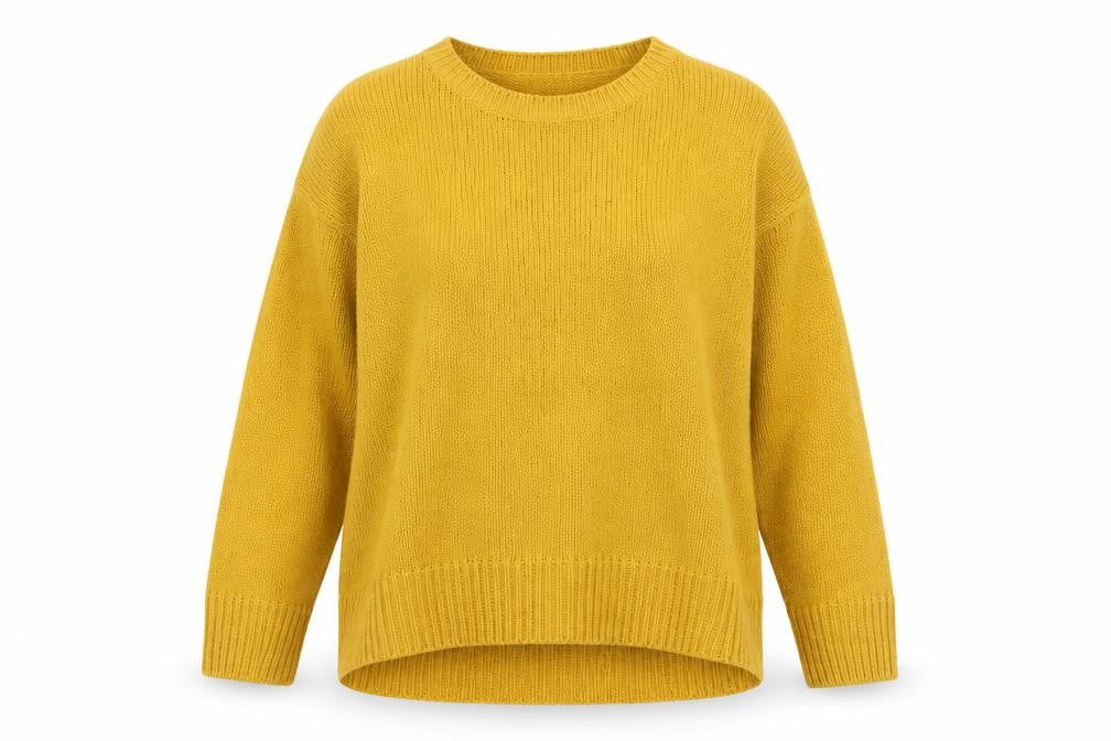 New Look Womens Yellow Round Neck Acrylic Pullover Jumper Size L