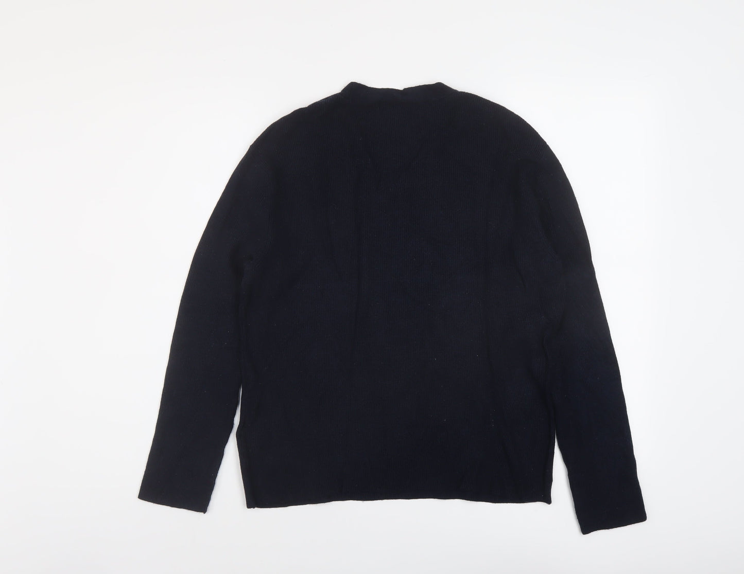 Marks and Spencer Womens Blue V-Neck Viscose Pullover Jumper Size S