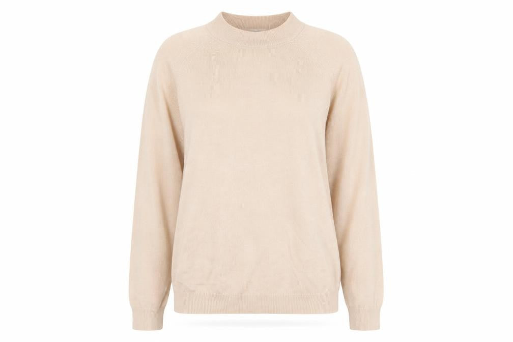 Debenhams Womens Beige Mock Neck Acrylic Pullover Jumper Size 10