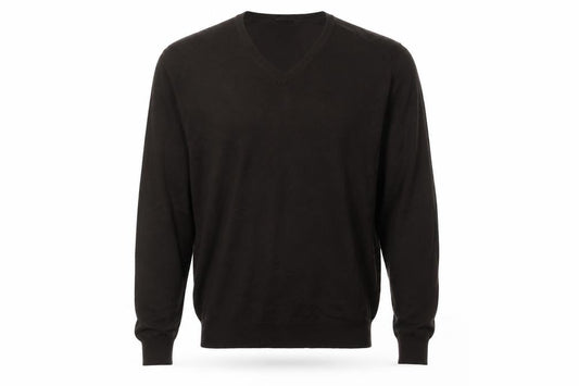 P.A.R.O..H Mens Brown V-Neck Silk Pullover Jumper Size S Long Sleeve