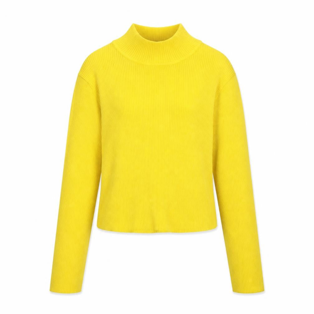 H&M Womens Yellow Mock Neck Polyester Pullover Jumper Size M