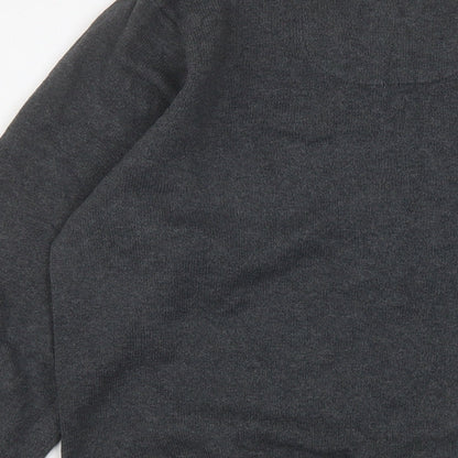 Marks & Spencer Mens Grey V-Neck Cotton Pullover Jumper Size S Long Sleeve