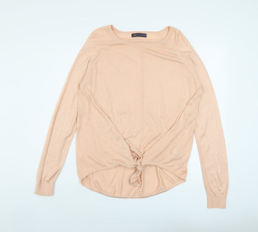 Marks and Spencer Womens Pink Round Neck Viscose Pullover Jumper Size M