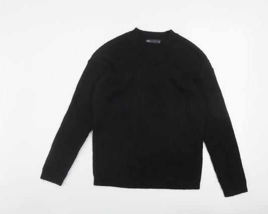 Marks and Spencer Womens Black Crew Neck Polyester Pullover Jumper Size S