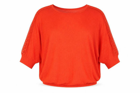 Phase Eight Womens Red Boat Neck Linen Pullover Jumper Size M