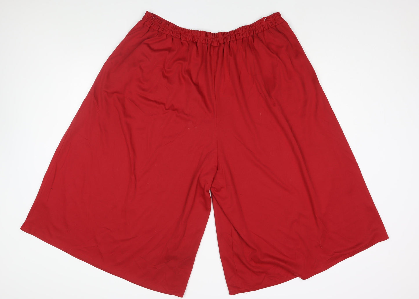 Fashion Extra Womens Red Polyester Trousers Size 24 Regular - Cullotte
