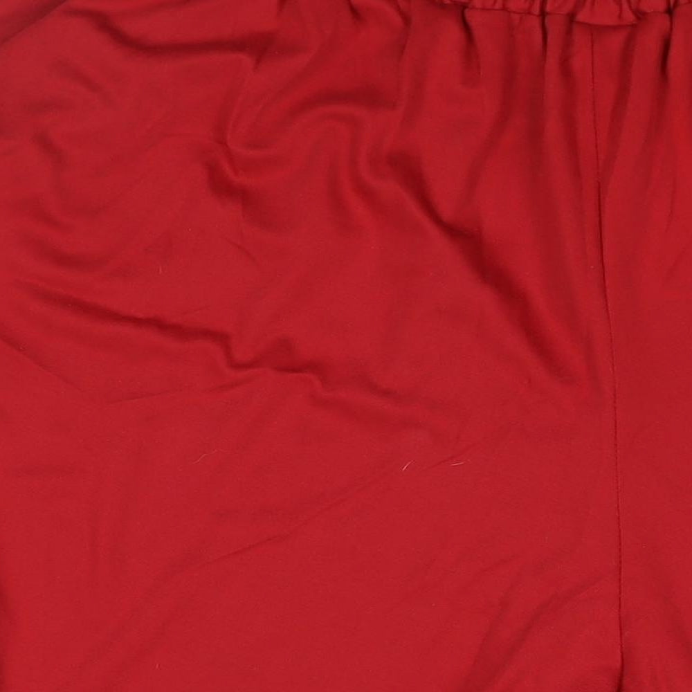 Fashion Extra Womens Red Polyester Trousers Size 24 Regular - Cullotte