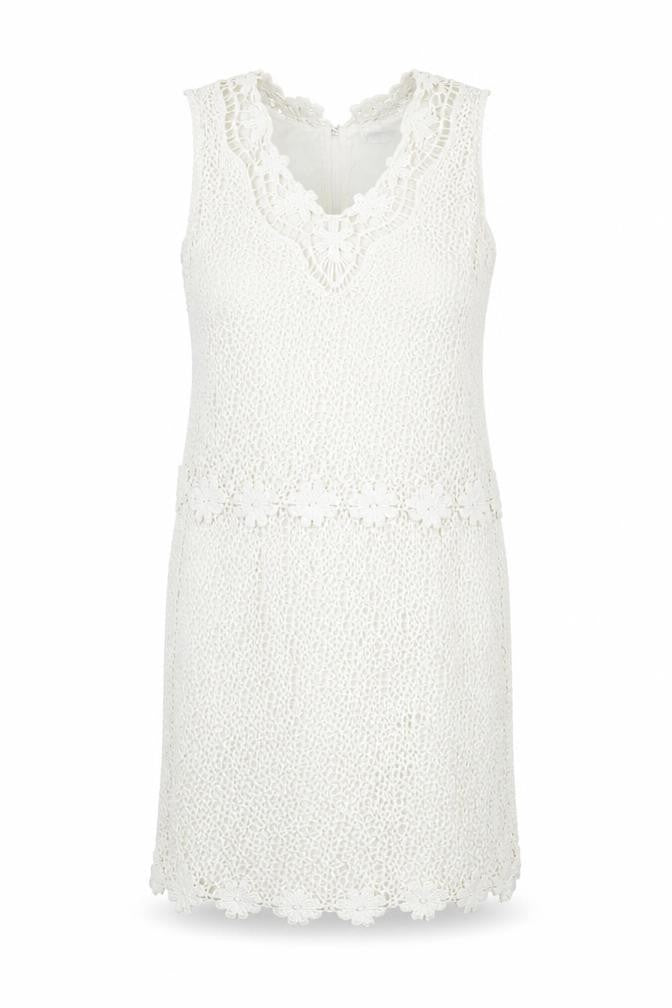 Topshop Womens White Polyester Shift Size 12 V-Neck Button