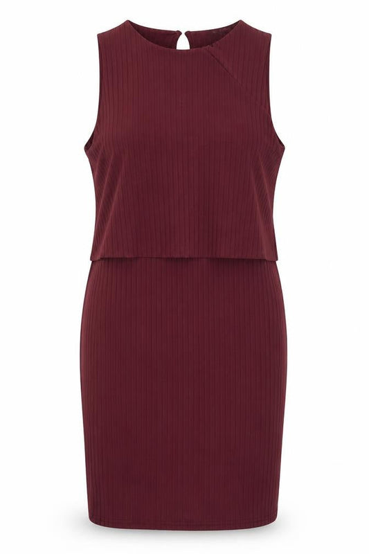 River Island Womens Purple Polyester Shift Size 10 Round Neck Button - Ribbed
