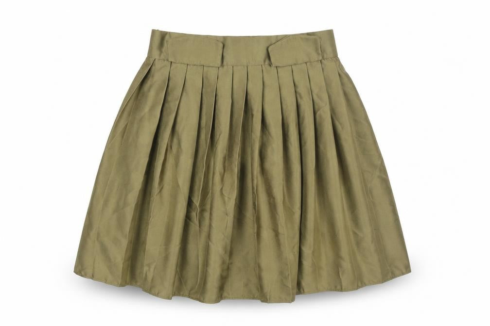 River Island Womens Green Polyester Pleated Skirt Size 6 Zip - Pocket Detail