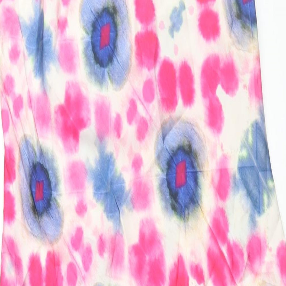 Zara Womens Multicoloured Geometric Polyester Maxi Size M Halter Pullover
