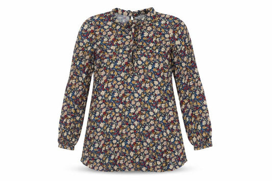 Zara Womens Multicoloured Floral Polyester Mini Size M Round Neck Button - Tie Detail